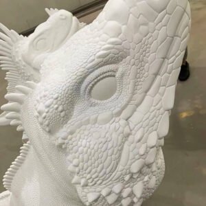 Fiberglass dragon head sculpture 3D printing