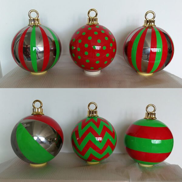 city Christmas decor with christams balls
