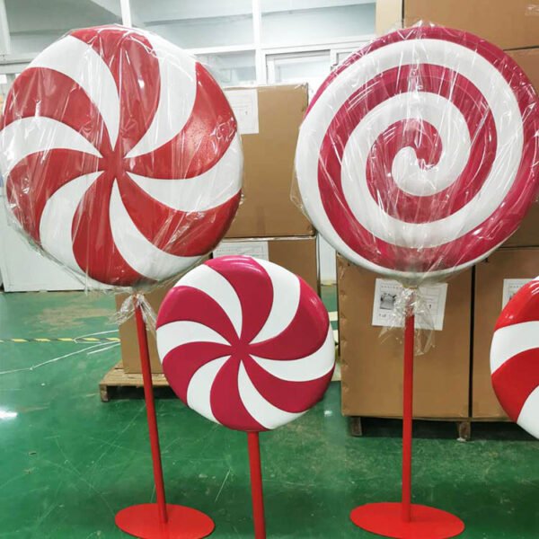 Christmas candy cane window display