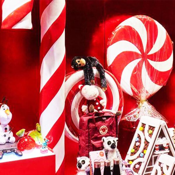 Christmas candy window display