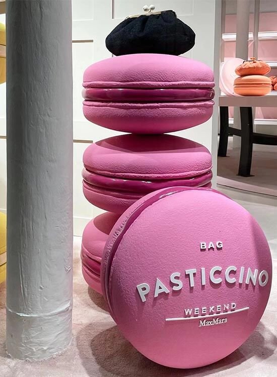 fiberglass macarons designs for visual merchandising