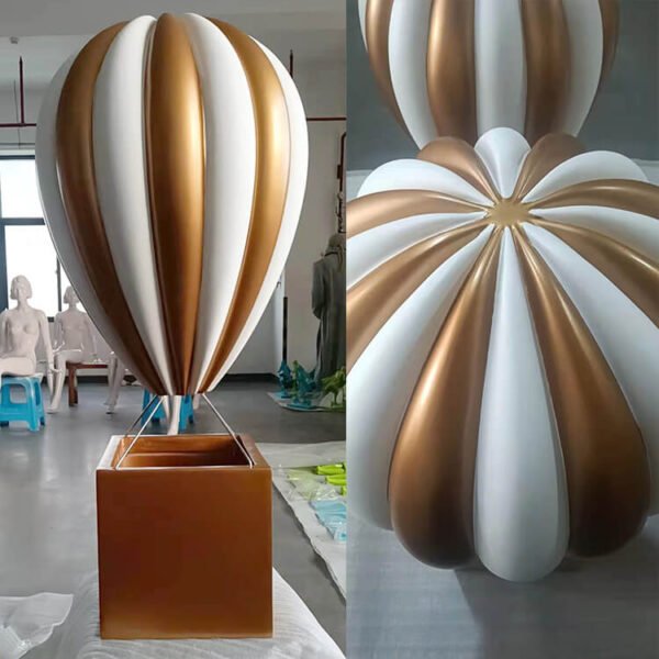 Standing gold air balloon decored for retail window design