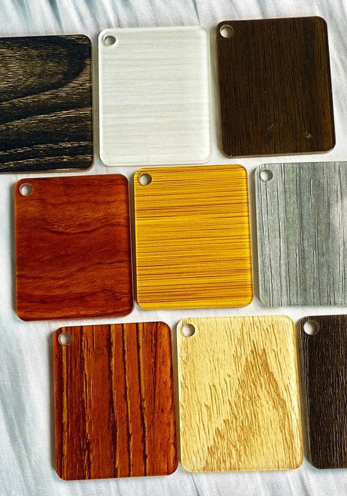 Wooden grain acrylic sheets for store display props manufacturing