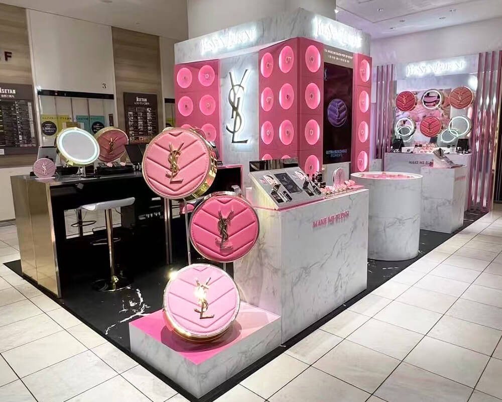 YSL Beauty POP UP Display with bespoken VM props