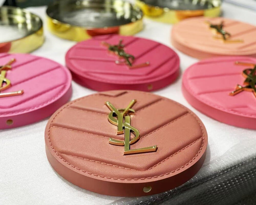 custom cosmetic display props for luxury YSL pop up store